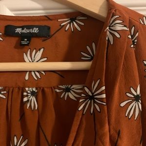 Madewell silk crop wrap top: daisy